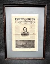 1864 Civil War Collectible Original Antique Newspaper Cushing Albemarle Framed picture