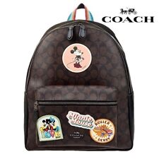 COACH x DISNEY Mickey Minnie Mouse Emblem Signature Leather Backpack picture