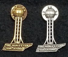 Tennessee Jaycees Worlds Fair Pins AA Fine Pewter Lapel Hat (2) ct. Lot picture