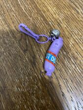 Vintage 1980s Plastic Bell Charm Purple Hotdog Charm For 80s Necklace picture