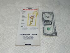 Vintage Drink Mixing Card/guide: Southtown Liquor Albert Lea MN 1978 picture