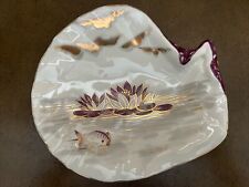 Antique WEIMAR German Porcelain Seafood Plate Oyster Shaped Koi Fish Art Deco picture