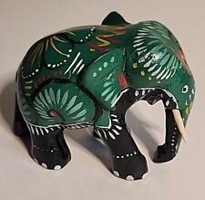 Vintage Handmade Hand Painted Wooden Carved Elephant  Home Decor  picture
