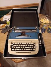 Vintage 1972 Royal Custom III  Portable Blue Typewriter With Case With Manuals picture