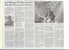 Karl Wallinger Obituary - World Party & Waerboys/NY Times 3/14/24 picture