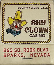 Vintage SHY CLOWN CASINO Matchbook SPARKS NEVADA picture
