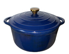 5 Quart Indigo Blue Enamel Cast Iron Dutch Oven World Market READ picture