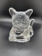 Vtg. PartyLite Handcrafted Art Clear Glass Cat Votive Candle Holder picture