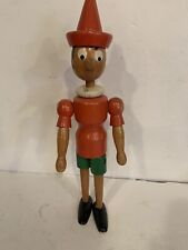 Vintage Pinocchio Puppet Figurine Handmade Wooden 15” Painted RARE See Photos picture