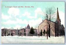 c1910's St. George's Church & Hall Winter Snow Kenosha Wisconsin Posted Postcard picture