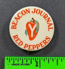 Vintage 1930's Beacon Journal Red Peppers Akron Ohio Pinback Pin picture