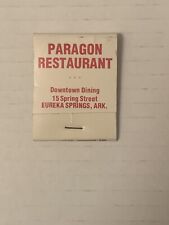 Vintage Paragon Restaurant Matchbook Full Unstruck Ad Matches Souvenir Collect picture