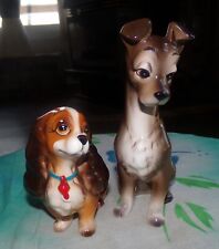 VINTAGE WALT DISNEY'S 1960'S LADY AND THE TRAMP DOGS CERAMIC FIGURINES 4