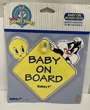 Vintage Baby Tweety & Baby Sylvester Baby On Board Sign 1999 Looney Tunes picture