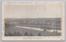 State View~B&W Birds Eye Of Spencer Iowa~River & City Scenery~PM 1908 Postcard picture