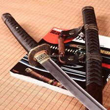 Damascus Folded Steel Clay tempered Tachi Japanese Samurai Katana Battle Sword picture