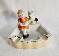 Little Orphan Annie & Sandy Lusterware Ashtray Made In Japan 1930's picture