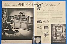1948 Philco Electronics 2-Page Magazine Print Ad Make this a PHILCO Christmas picture