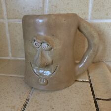 Vintage UGLIES ugly funny face pottery mug with handle for coffee lovers signed picture