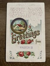 1914 Greetings from Washta, IA - Posted Antique Postcard picture