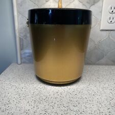 Vintage Ice Bucket West Bend Thermo-Serv ATOMIC Black Gold MCM Retro Mid Century picture