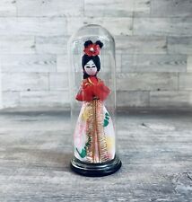 Vintage Miniature Japanese Doll  Glass Dome Capsule Tiny Pipe Cleaner Bride 3