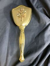 Vintage Gold Flower Vanity Hand Held BRUSH picture