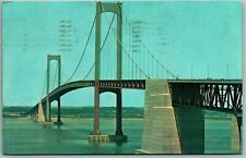 Delaware Memorial Bridge Wilmington Delaware DE Chrome Postcard G7 picture