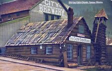 JUNEAU AK - Old Log Cabin Church And Brewery Postcard - 1910 picture
