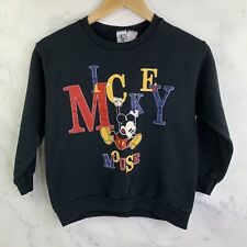 Vintage 90s Disney Mickey Mouse Sweater Sweatshirt Youth M pullover black USA picture