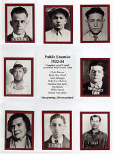 Set of 8 Public Enemy cards '33-34 John Dillinger Clyde Barrow Ma Barker / NM+ picture