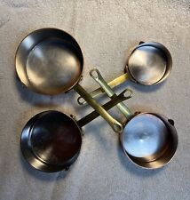 Vintage Heavy Copper & Brass Measuring Cups w/ Spouts 1/4, 1/2, 3/4, 1 Cup picture