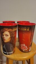 Set of (4) Iron Man 2 Promotional 7-11 Cups Super Big Gulp Black Widow Marvel picture
