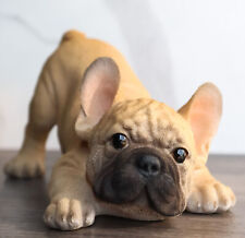 Realistic Lifelike Crouching French Bulldog Frenchie Puppy Figurine Decor picture