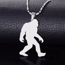 NEW Stainless Steel Yeti Sasquatch Bigfoot Big Foot Silhouette Pendant Necklace picture