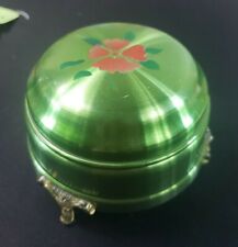 Vintage Aluminum Victorian  Powder Trinket Box With Original FW Woolworth Co Tag picture