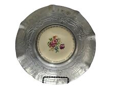 Rare Vintage E.M.P.C. Forged Aluminum Intaglio design serving bowl hand painted  picture