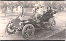 RPPC Old Car Two Couples Touring Car Convertible Big Hats Smoking Ford? 1910 *3 picture