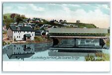 1908 Old Covered Bridge Exterior St. Johnsbury Vermont VT Posted Houses Postcard picture