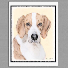 6 American Foxhound Dog Blank Art Note Greeting Cards picture