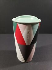 STARBUCKS 12 oz. Travel Ceramic Hot Beverage Geometric Triangles Tumbler picture