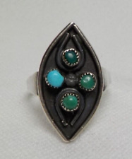VINTAGE NAVAJO STERLING SILVER RING TURQUOIS SOUTHWEST picture