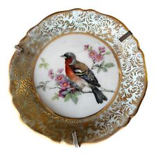 ORIGINAL STAMPED RARE Limoges Bird Plate France Bird & Flowers 3” Display Plate picture
