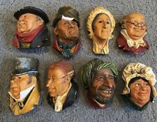 Vintage Bossons England Chalkware Heads Lot of 8 picture