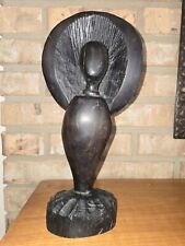 Vintage Hand Carved Ebony African Figural Statue picture