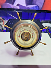 Vintage Linden Weather Station Barometer w/Stand Made in West Germany Ship Wheel picture