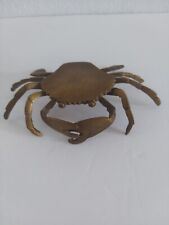 Vintage Brass Crab Hinged Ashtray Coastal Decor picture