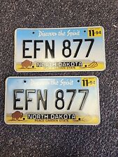vintage north dakota license plate peace garden state Matched Set picture