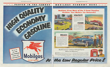 1953 Mobilgas High Quality Economy Gasoline Low Regular Price Print Ad 2 Page picture