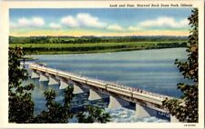 Vintage Postcard Lock and Dam, Starved Rock State Park Illinois picture